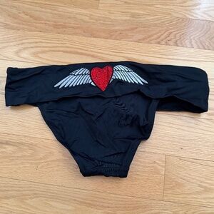 Classic Victorias Secret Winged Heart Back Bikini Bottom - size medium